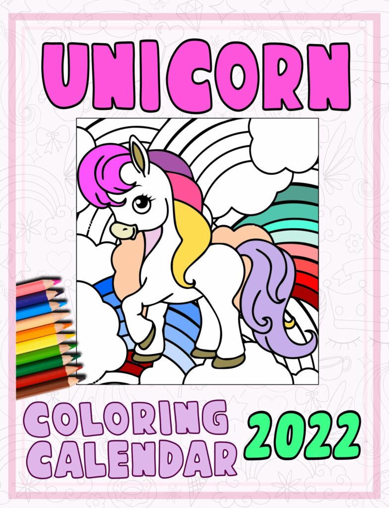 Unicorn Coloring Calendar 2022