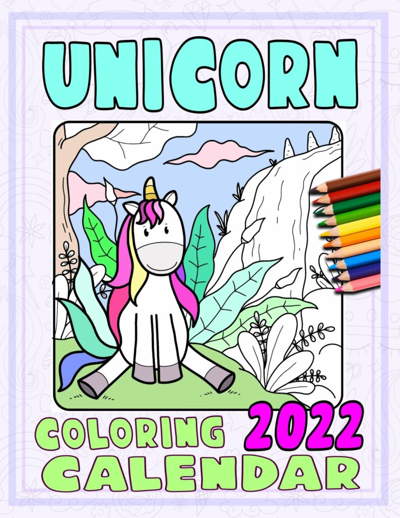 Unicorn Coloring Calendar 2022