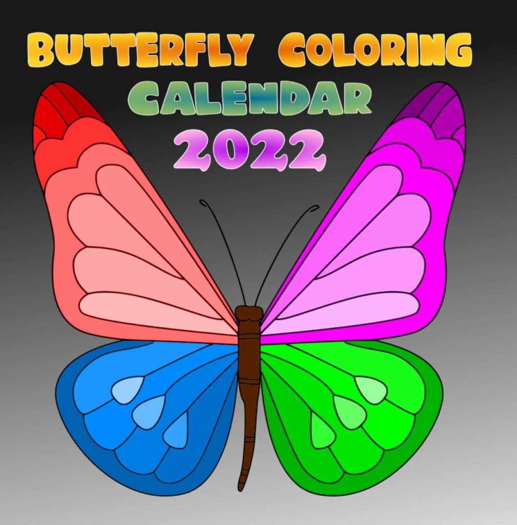 Butterfly coloring calendar 2022